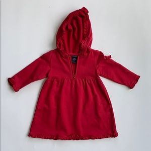 Adorable red NAUTICA zip up dress EUC 6-12 months